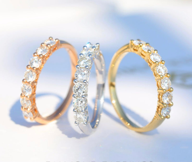 7-Stone Round Moissanite Wedding Band