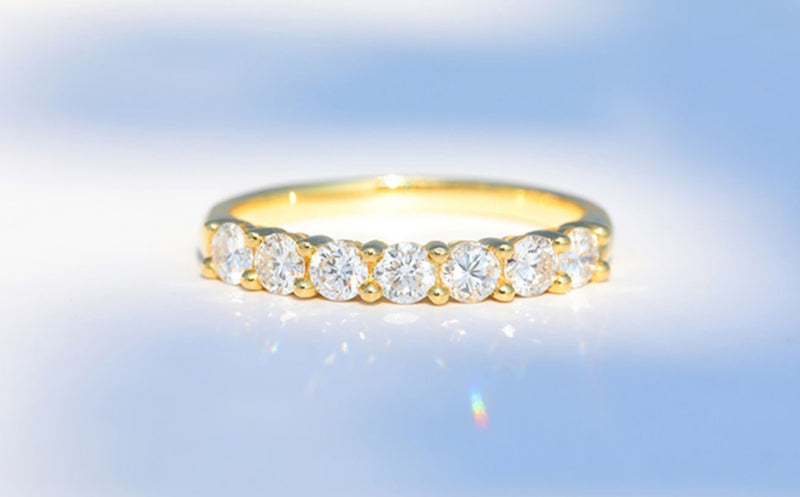 7-Stone Round Moissanite Wedding Band