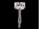Radiant Moissanite Engagement Ring on Pave Band
