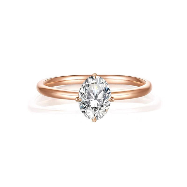 Vivian - Oval Hidden Halo NSEW prongs set Moissanite Engagement Ring