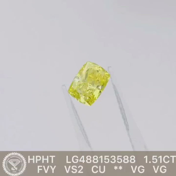 Lab Grown Diamond Elongated Cushion Yellow