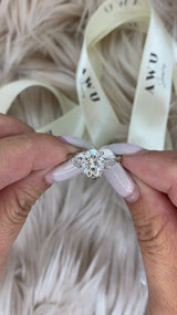 Hazel - Oval and Pear Three Stone Moissanite Engagement Ring
