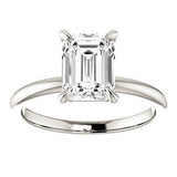 Emerald Two-Tone Cathedral Solitaire Moissanite Engagement Ring