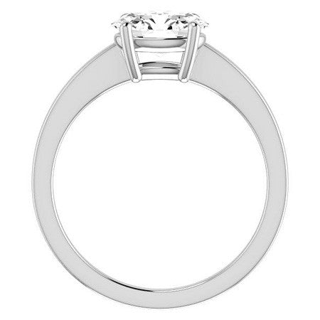 Oval East-West Solitaire Moissanite Engagement Ring