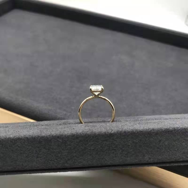 RTS 5ct Emerald Solitaire Moissanite Engagement Ring