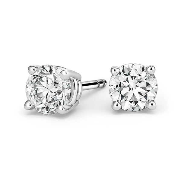 Moissanite Stud Earrings Round Cut
