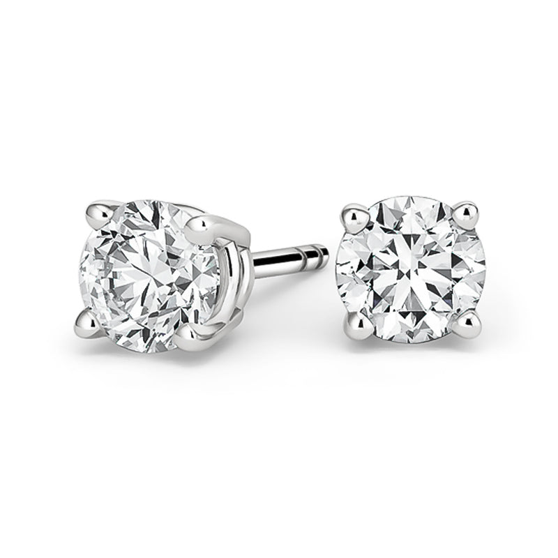 Moissanite Stud Earrings Round Cut