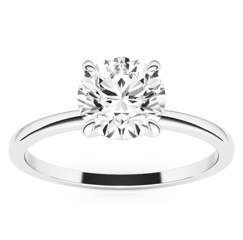 Round 4 Prongs Solitaire Moissanite Engagement Ring