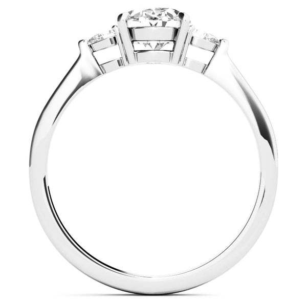 Hazel - Oval and Pear Three Stone Moissanite Engagement Ring