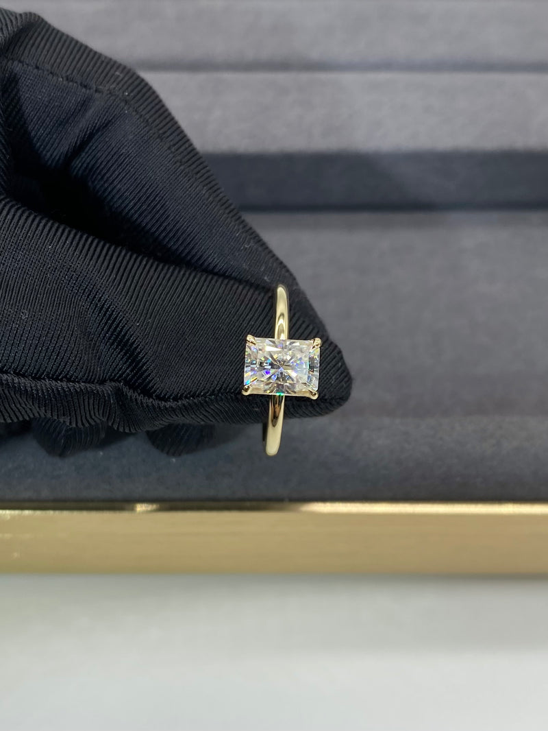 Natalie - Radiant Cut Moissanite Solitaire Engagement Ring