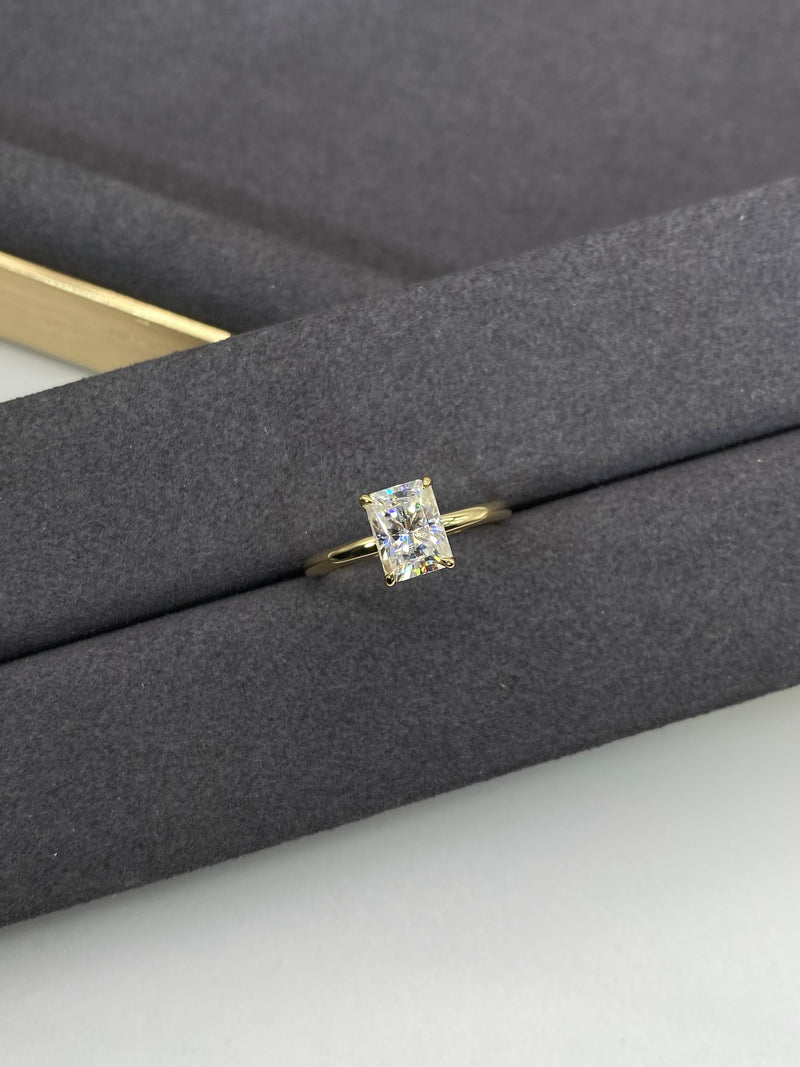 Natalie - Radiant Cut Moissanite Solitaire Engagement Ring