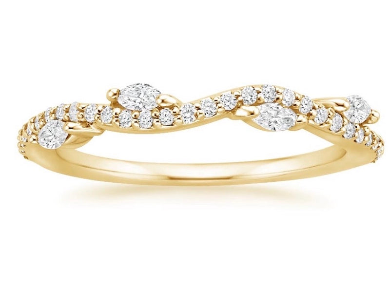 Tyla - Half Twisted Pave Moissanite Wedding Band