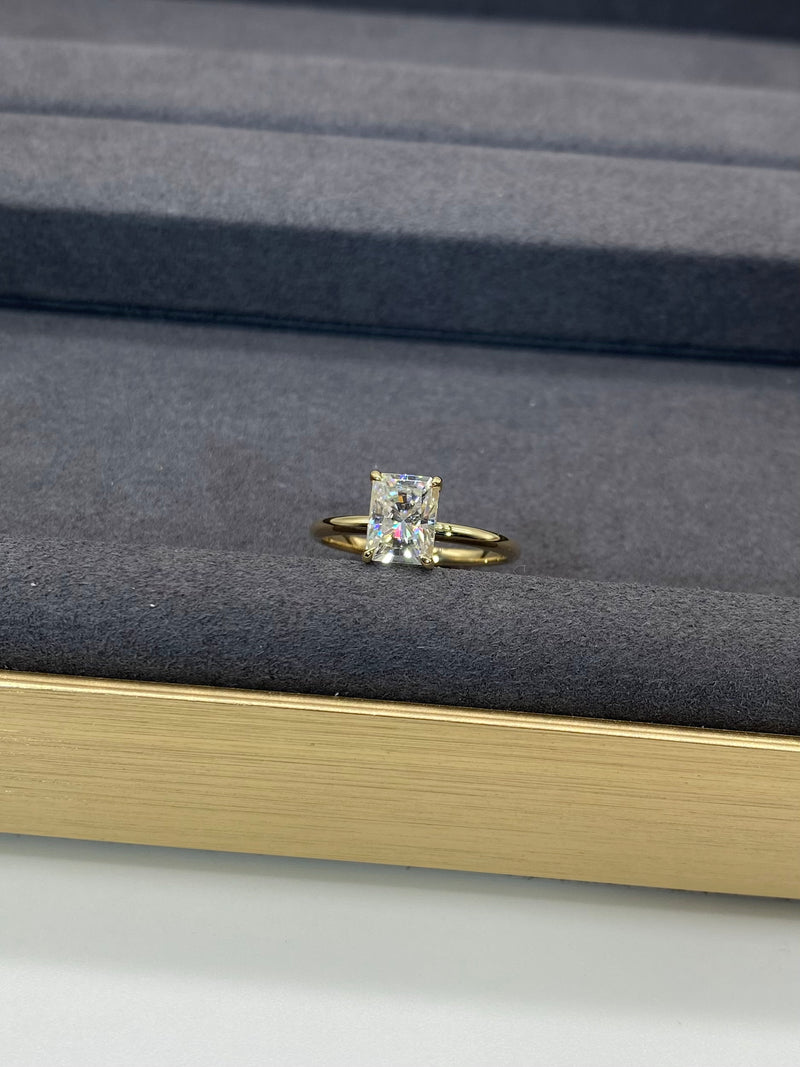 Natalie - Radiant Cut Moissanite Solitaire Engagement Ring