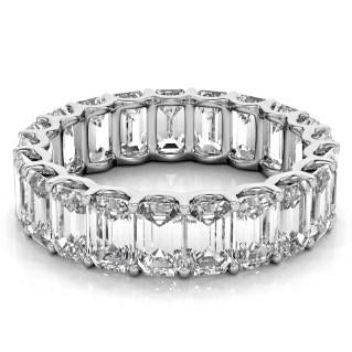 2x4mm Emerald Moissanite Eternity Wedding Band