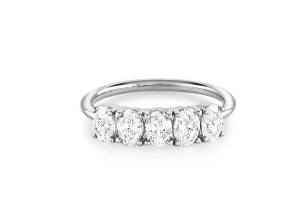 Orla - 5 Oval Stone Moissanite Wedding Band