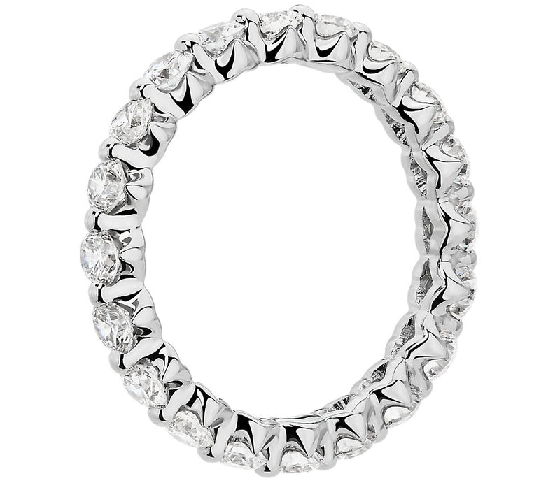 Custom- Snowflake Moissanite engagement ring with Round floating eternity wedding band set