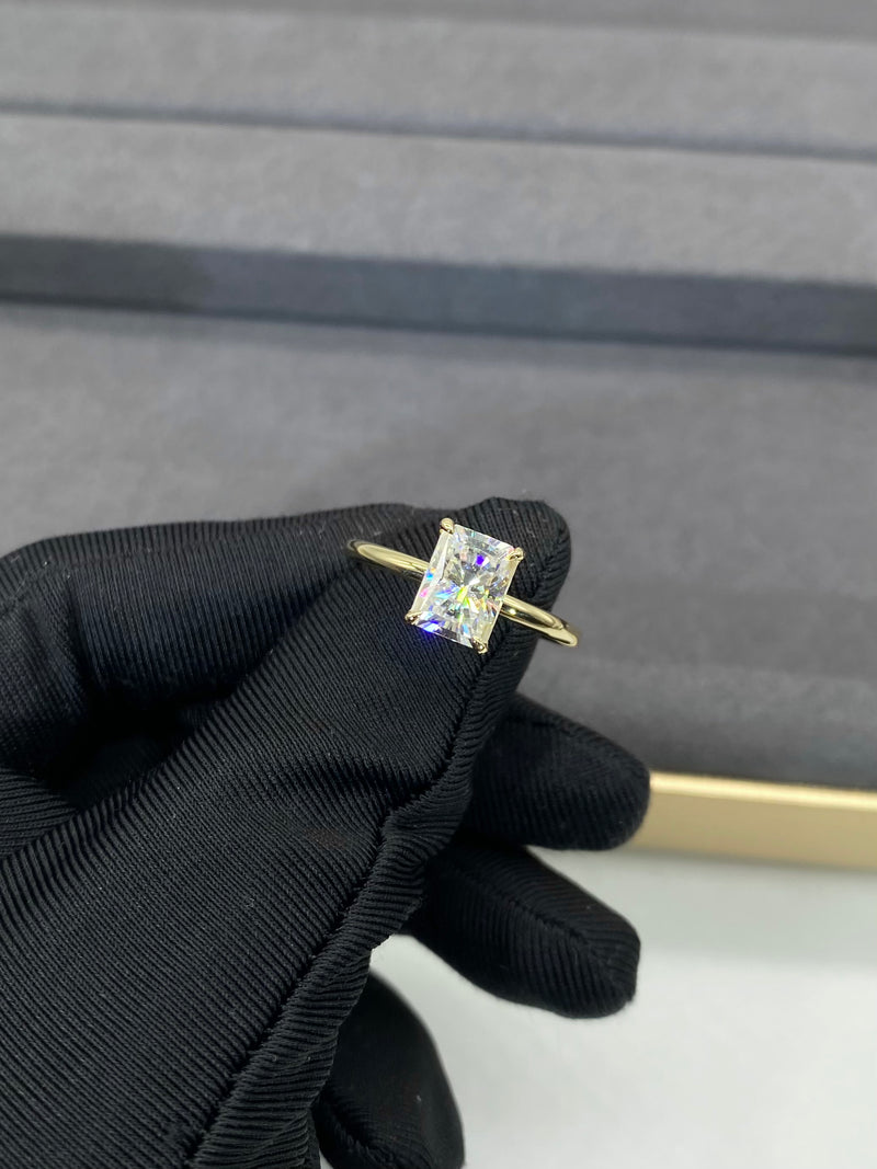 Natalie - Radiant Cut Moissanite Solitaire Engagement Ring