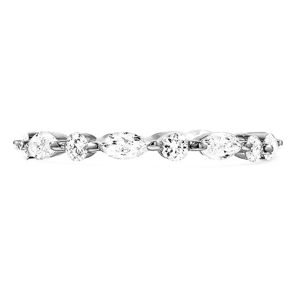 Marquise and Round Moissanite Eternity Wedding Band