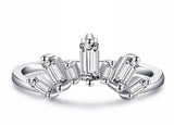 Tessa - Trapezoid Tiara Guard Moissanite Wedding Band