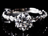 Athena - Round with Floating Round Band Moissanite Engagement Ring
