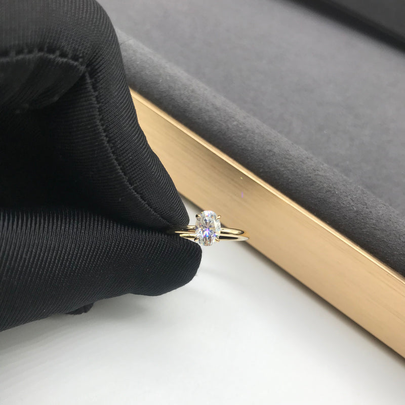 Natalie - Oval Solitaire Moissanite Engagement Ring