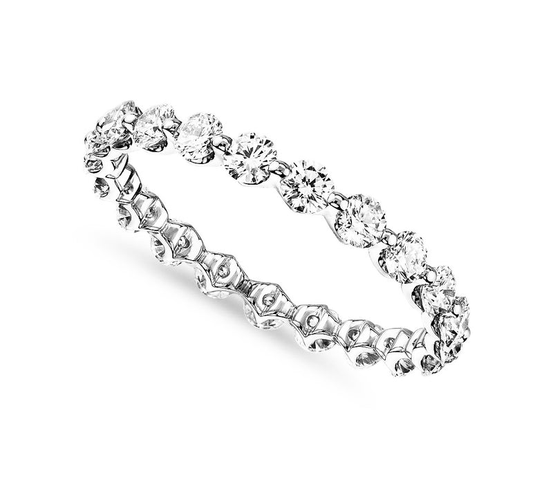 Clara - Floating Round Eternity Moissanite Wedding Band