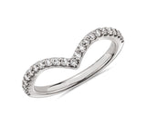 V Curve Pave Wedding Band