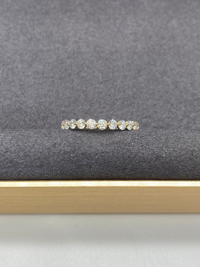 Clara - Floating Round Eternity Moissanite Wedding Band