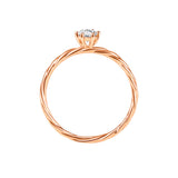 Naomi - Oval Twisted Cable Solitaire Moissanite Engagement Ring