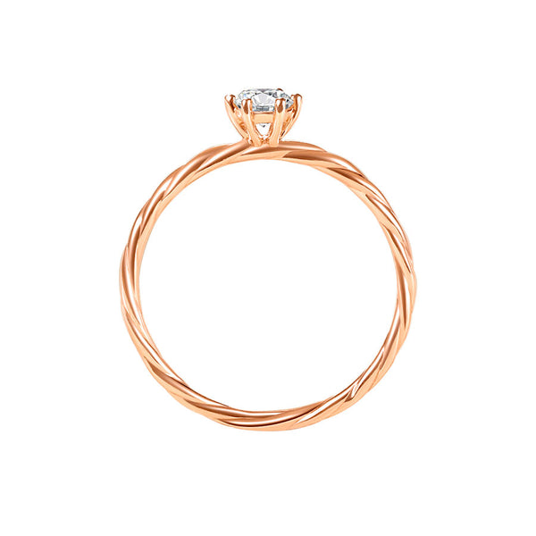 Naomi - Oval Twisted Cable Solitaire Moissanite Engagement Ring