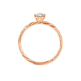 Sale - 5ct Naomi Oval Twisted Cable 18k gold Solitaire Moissanite Engagement Ring