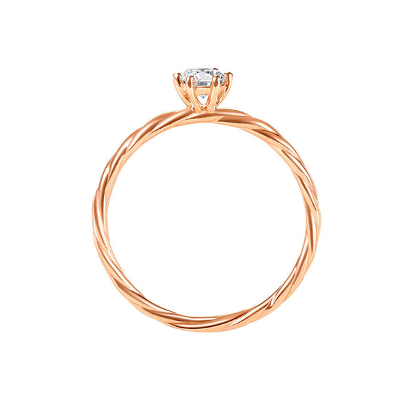 Sale - 5ct Naomi Oval Twisted Cable 18k gold Solitaire Moissanite Engagement Ring